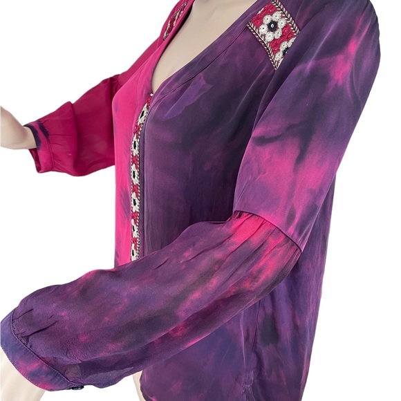 Gypsy 05 Silk Blouse with threadwork - Picture 6 of 7